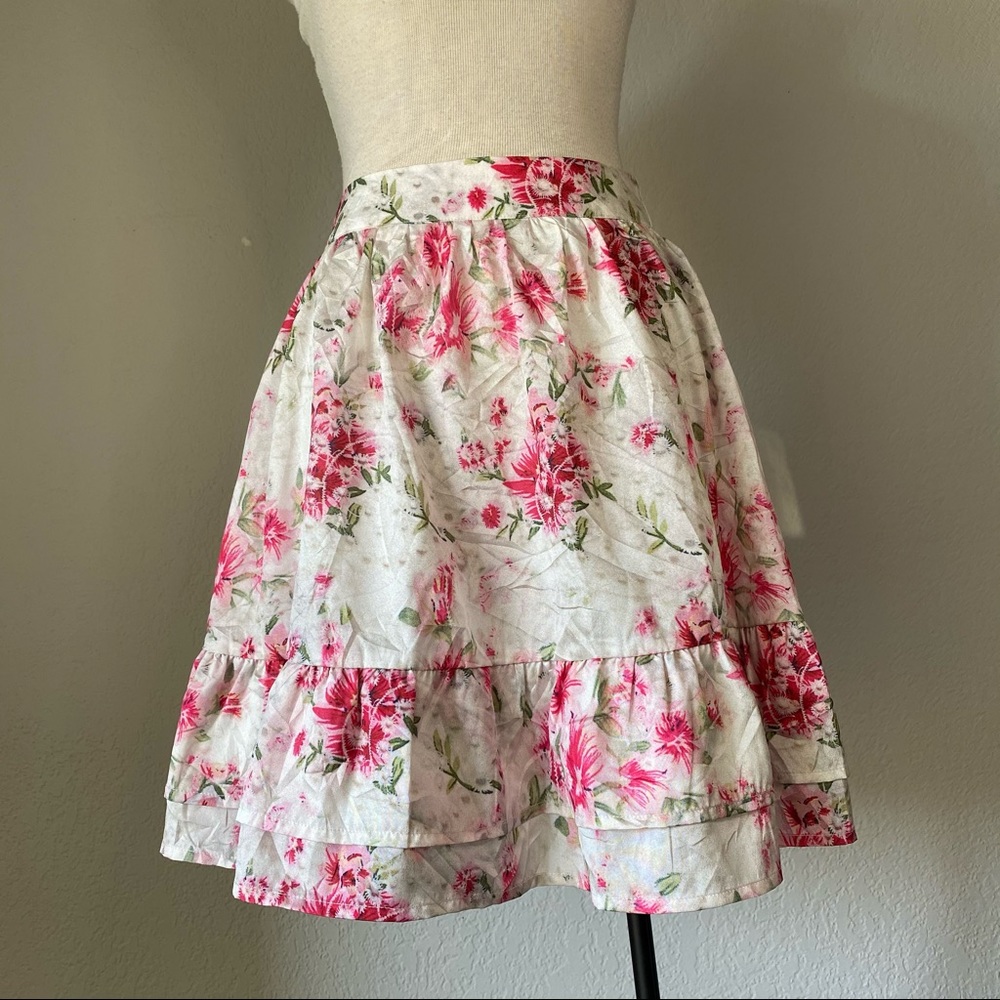 Floral silk style skirt